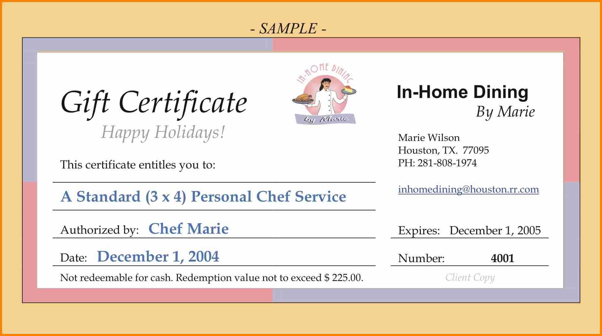 Wording On Gift Certificates – Beyti.refinedtraveler.co Inside This Certificate Entitles The Bearer To Template