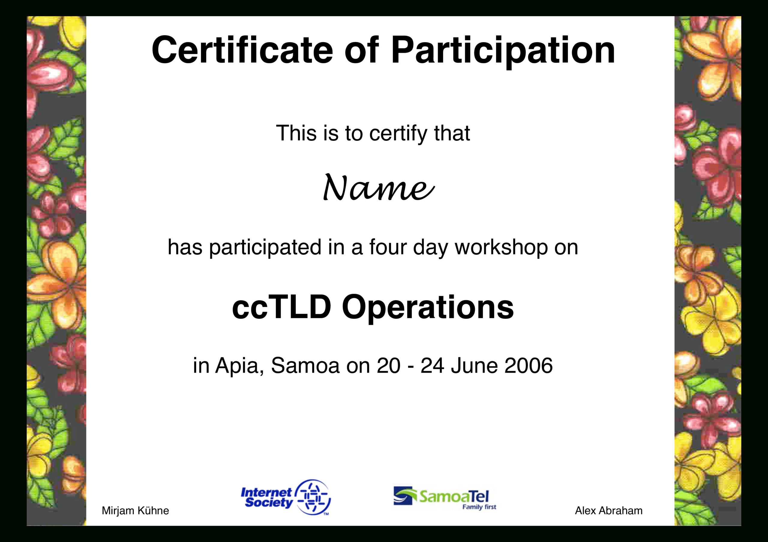 Workshop Participation Certificate | Templates At Pertaining To Workshop Certificate Template