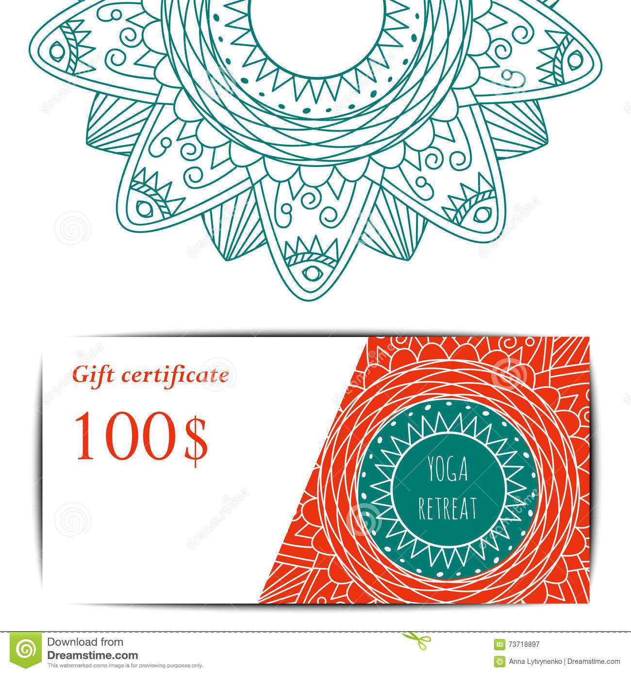 Yoga Studio Gift Card Template Stock Image – Image Of Health Throughout Yoga Gift Certificate Template Free