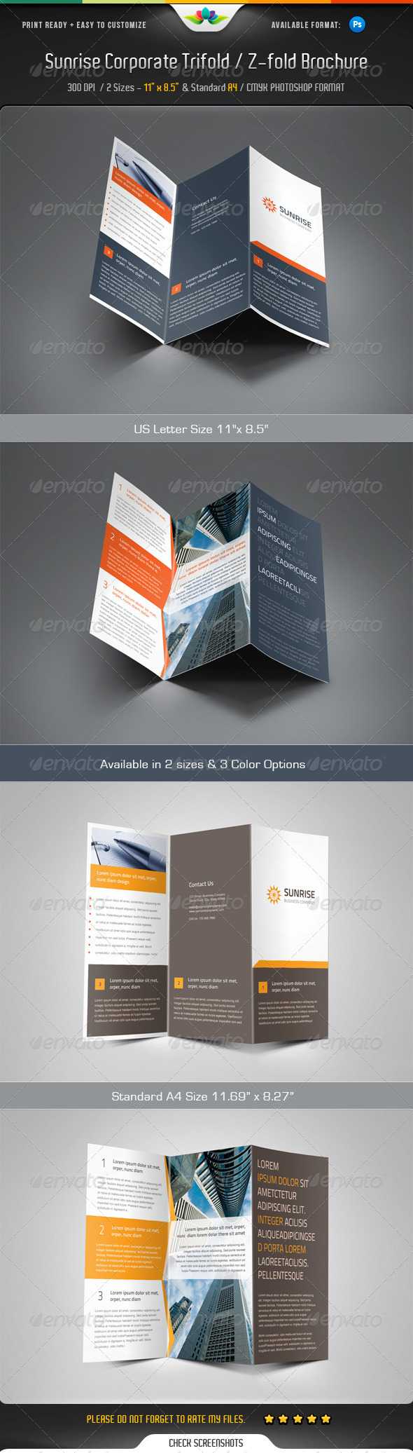 Z Fold Brochure Templates From Graphicriver For Z Fold Brochure Template Indesign