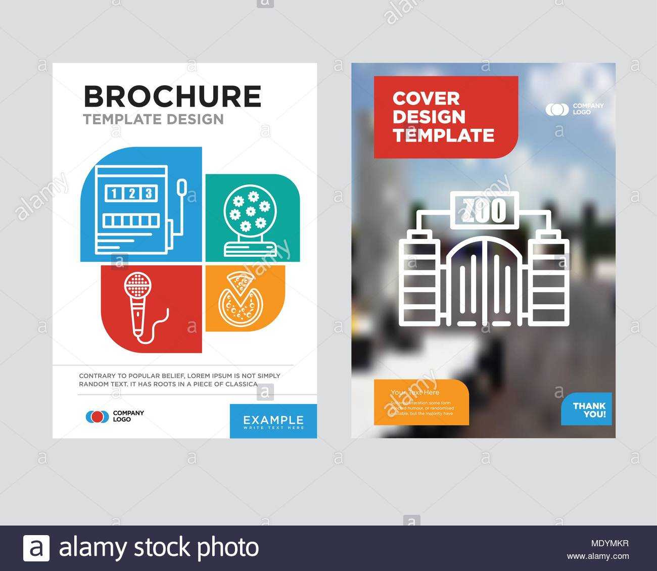 Zoo Brochure Flyer Design Template With Abstract Photo Pertaining To Zoo Brochure Template