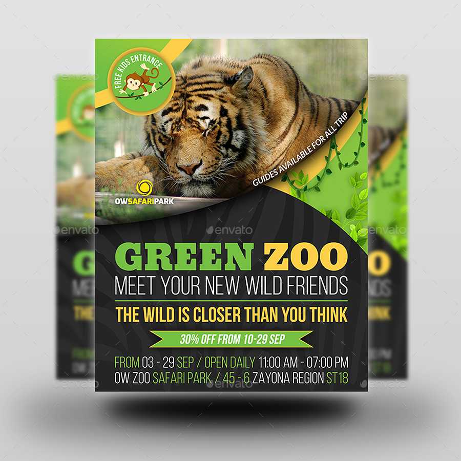 Zoo Safari Flyer Template Vol.2 Intended For Zoo Brochure Template