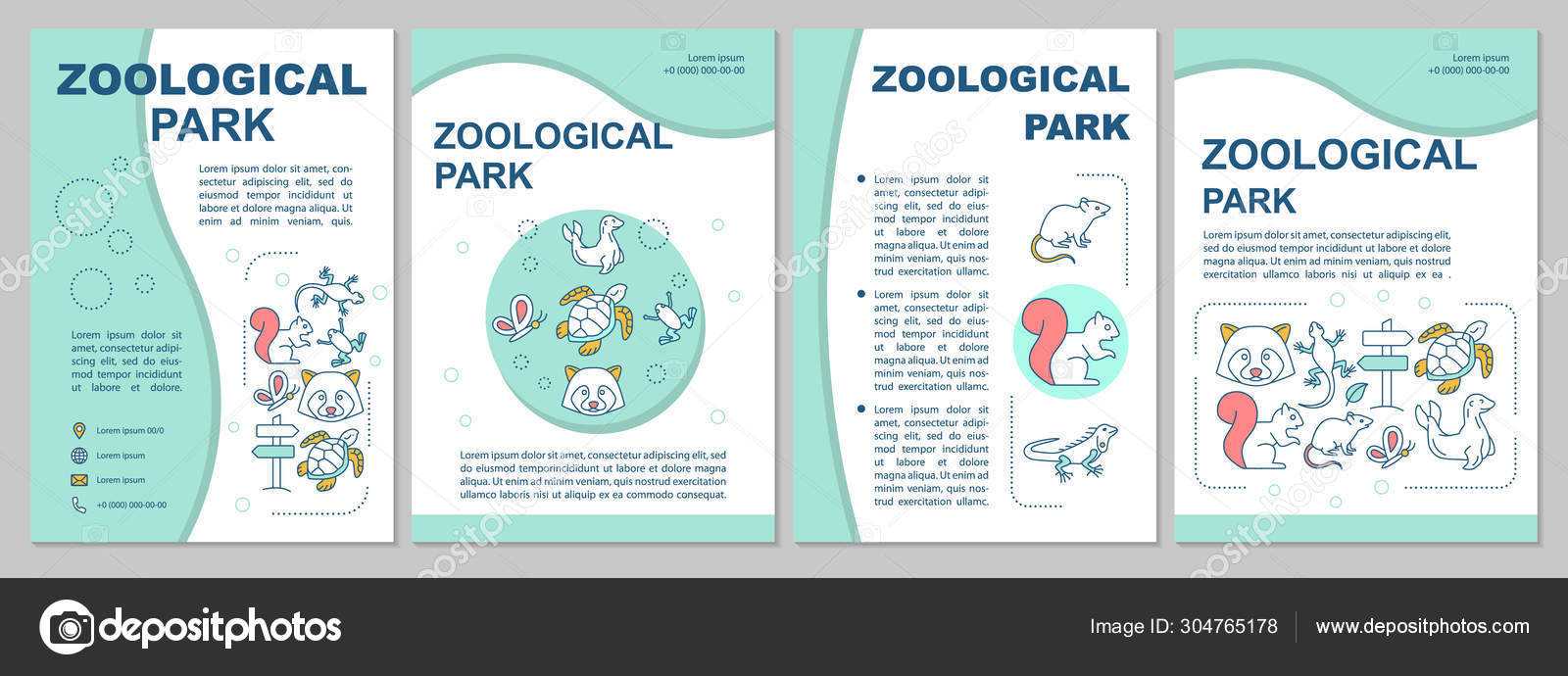 Zoological Park Brochure Template Layout. Animals Species With Regard To Zoo Brochure Template